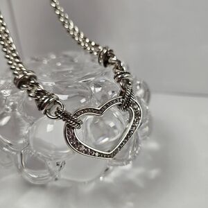 Brighton Silver Heart Necklace with Crystal Accents